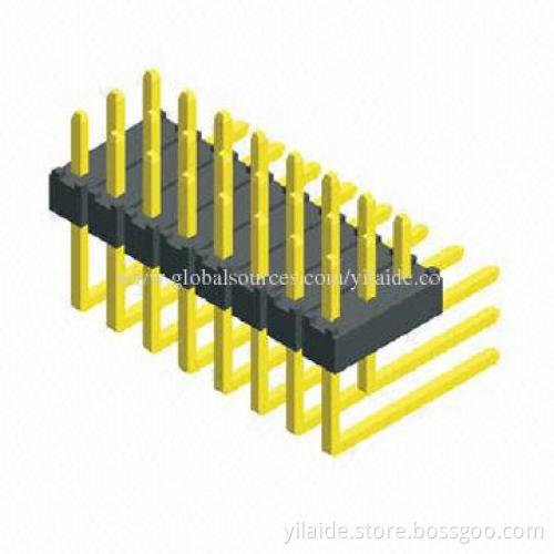 2.0mm Pitch Pin Header with NY6T and LCP Types, Gold Flash and Tin Plating